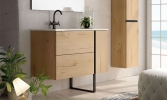 Ensemble Meuble vasque Black Onix 80cm Roble Collet sur pied