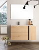 Ensemble Meuble vasque Black Onix 100cm Roble Collet suspendu