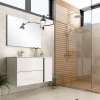 Ensemble Meuble vasque Black Onix 80cm laq. blanc brillant pied