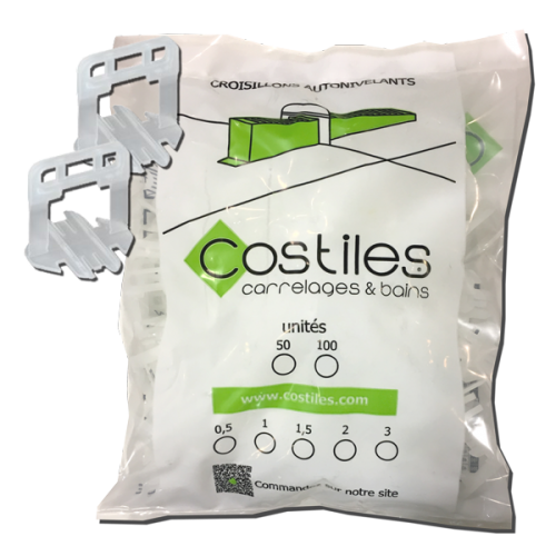 Croisillons Autonivelant 3mm  sac de 100pcs Clips+ COSTILES