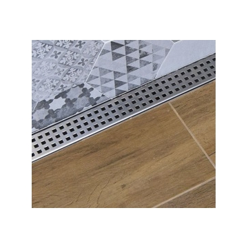 Caniveau de douche italienne Avenue grille square Chrome ou noir